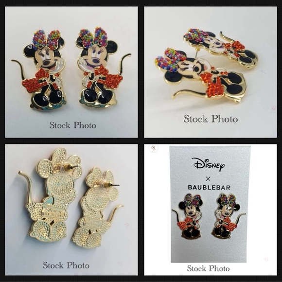 Disney x Baublebar Minnie Mouse Enamel Sparkling Dangle Earrings! - Picture 5 of 5